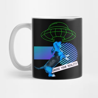 Basset Dog Reality Vaporwave Party Techno Glitch Mug